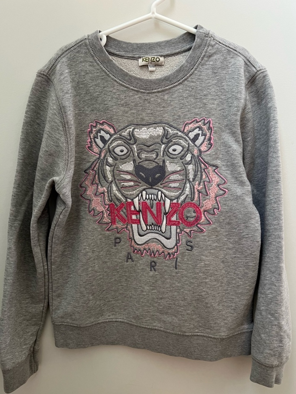 Kenzo Grey Sweatshirt with Gold Logo Detail